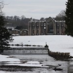 The abbey view from over the River Skell