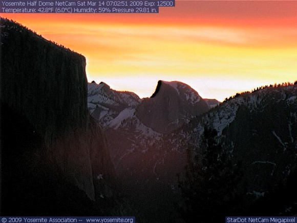 From the Yosemite park webcam