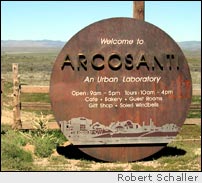 Arcosanti's sign