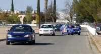 Junior passes other cars