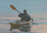 Tamara in a kayak