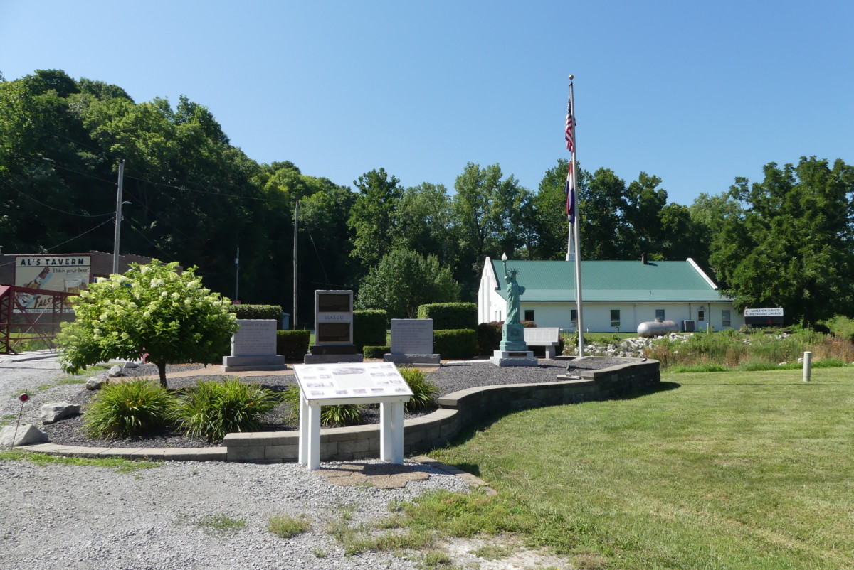 Memorial with town in background