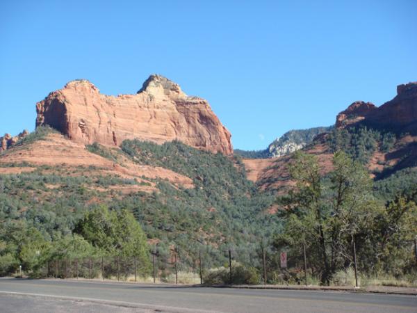 You might be able to make out the half-moon in the crevice of the rocks near Sedona, AZ.