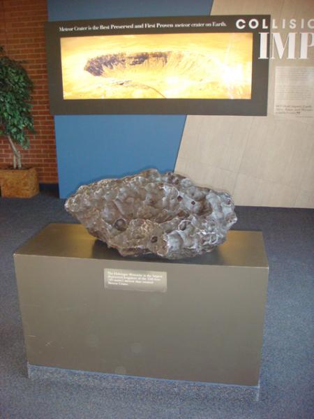 Here is an actual piece of the meteorite that helped shape the Arizona Meteor Crater just outside.
