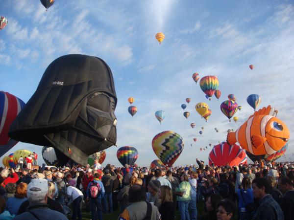 I don't think I've ever seen so many balloons lifting off at once... well duh, this is the Albuquerque Balloon Fiesta, after all. I should expect no less.
