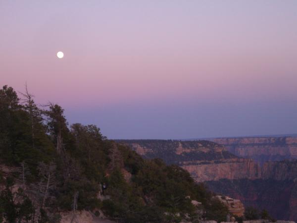 July - Grand Canyon, North Rim, AZ 30th May, 2007.  Full moon at sunset... how lucky can you get!