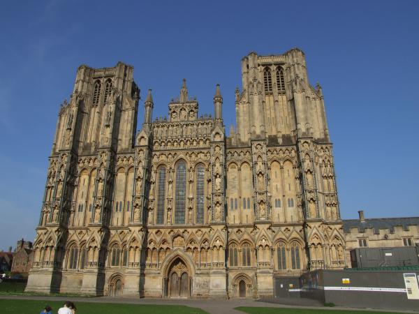 Wells cathedral. This Cathedral gives Wells "city status", the smallest in England.