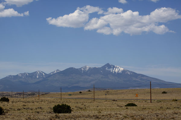 The San Francisco Peaks still had snow on them as we headed on Hwy 89 east of Flagstaff, AZ.