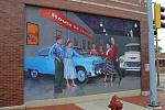 This picture of the Chevy Dealership mural was taken from N. Chicago St. in downtown Joliet, IL.