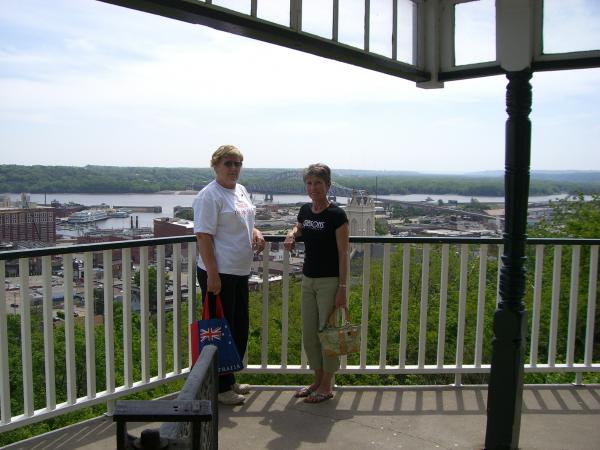 Friend and yours truly atop the scenic railway, overlooking Dubuque