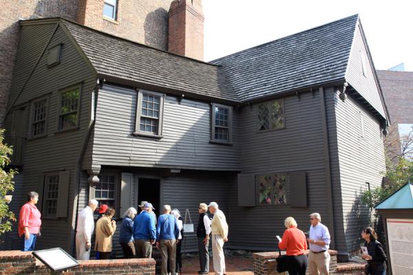 Instead of just viewing it from the outside, we took a quick tour inside Paul Revere's home, the oldest structure still standing in Boston, MA.
