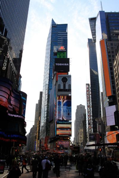 The ball and 2009 sign is still sitting there at the top of Times Square in New York, NY.
