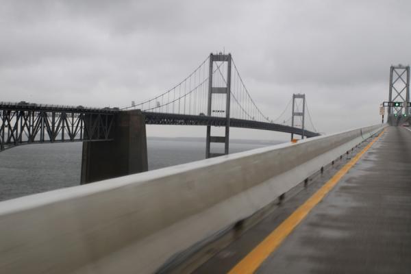 On State Route 50, the toll Bay Bridge near Annapolis, MD crosses Chesapeake Bay.