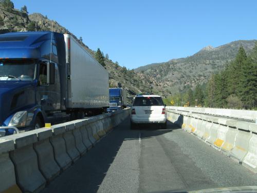I-80 slows to a crawl near the Nevada border.