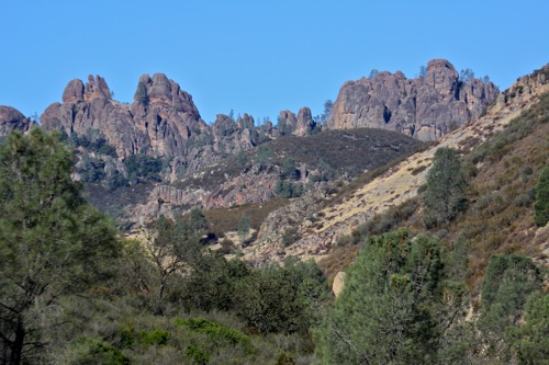 From the summit view, you can see the featured Pinnacles in the National Monument.