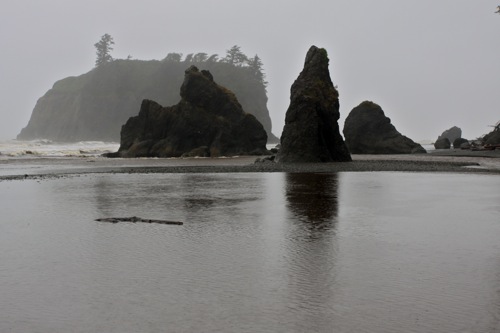 The rocks on Ruby Beach in Olympic National Park