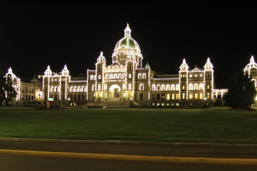 The parliament capitol lit up every night in Victoria, BC