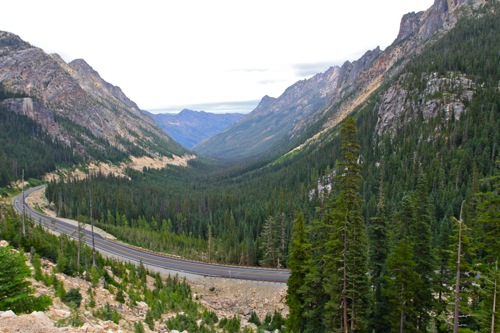 The receding valley in North Cascades National Park