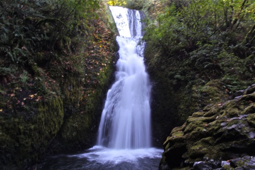 Bridal Veil Falls, one of many in the Columbia River Gorge