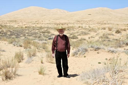 Dad poses in front of the Kelso Dunes, found in the southwestern part of Mojave National Preserve.