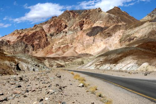One of the vehicle-friendly attractions in Death Valley National Park is the one-way Artists Drive where you can see multiple colors embedded into the mountainside.