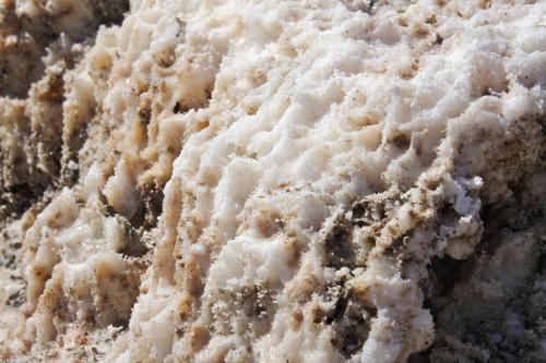 A close-up of salt composite from Devil's Golf Course in Death Valley National Park