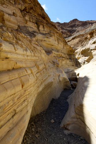 The marble waves streak through Mosaic Canyon, found a few miles from Stovepipe Wells in Death Valley National Park.