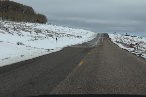 Approaching the Boulder Pass on UT-12 east (fortunately it was open).