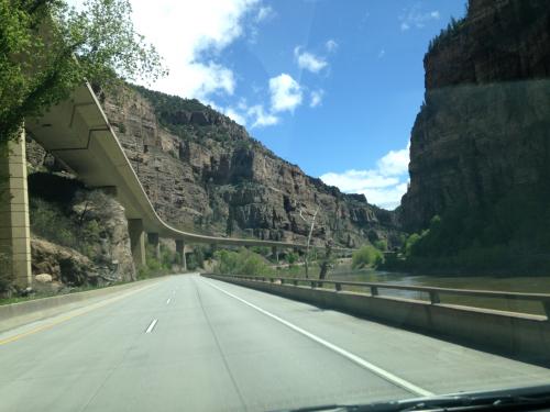 I-70 gets so narrow east of Grand Junction that westbound traffic travels on a higher level.