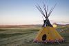 camping out in a teepee at Lodgepole Gallery in Browning, MT on the Blackfeet Indian Reservation