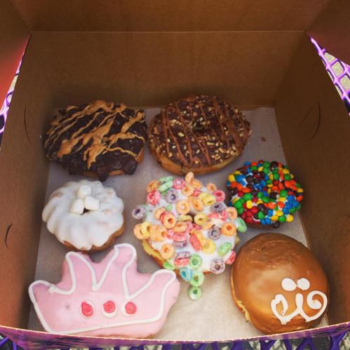 Voo Doo Doughnuts, Portland
our favorites were:  Dirty Old Bastard (mine), Chuckles (my daughter), and M&M (my son)