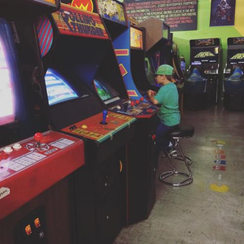 An arcade in downtown Astoria, OR full of video games from the 80s