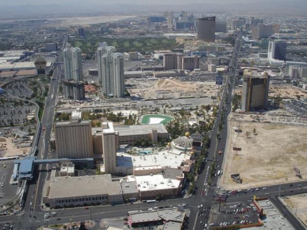 View of Las Vegas, NV from the top of the Stratosphere tower.
