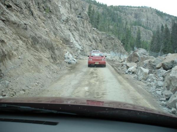 Wolf Creek Pass in Colorado was under construction. One dirt lane road. Awesome.