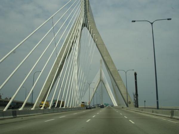 One of the bridges on I-93 heading north out of Boston, MA