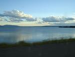 A humongous Yellowstone Lake was most of our scenery during our passthrough of Yellowstone National Park, WY