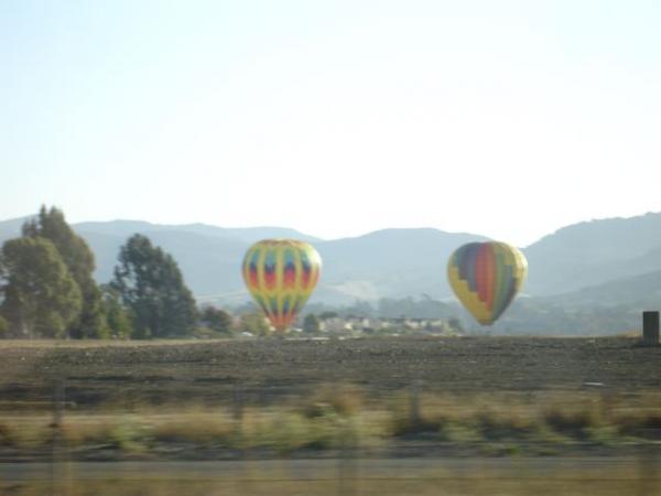 Random hot-air balloons on the way to Napa, CA