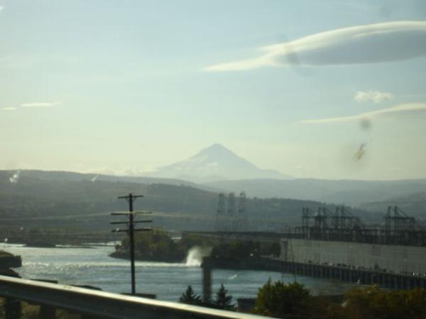 A distant view of Mt. Hood in north Oregon