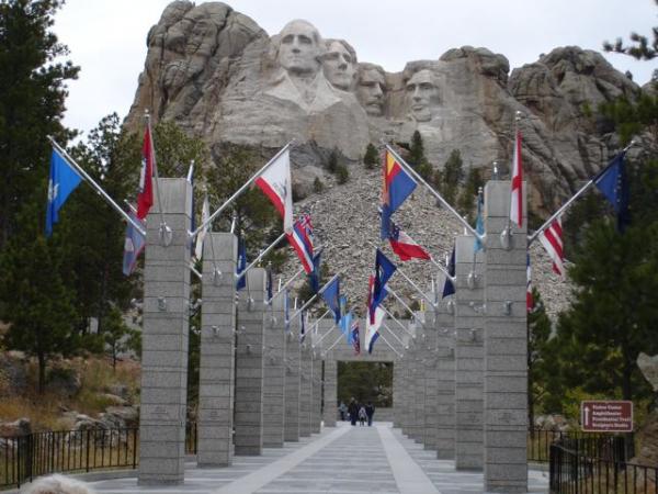 A much-less-crowded Mount Rushmore in South Dakota during the off-season