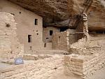 A close-up of the Cliff Palace ruins in Mesa Verde National Park, CO