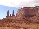 The three sisters inside Monument Valley, AZ