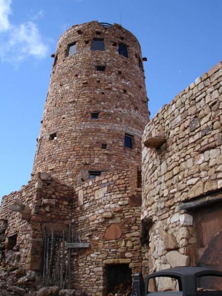 The Desert View Watchtower on the eastern edge of the South Rim in Grand Canyon National Park, AZ