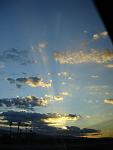 The sunrise while heading west on I-10 in California