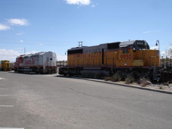 Engines on display at the Barstow station in California