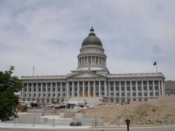 A glimpse of the capitol building in Salt Lake City, UT