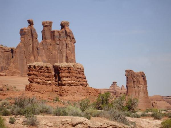 I tried to get a group shot of some of these natural structures, including the Three Gossips, in Arches National Park, UT