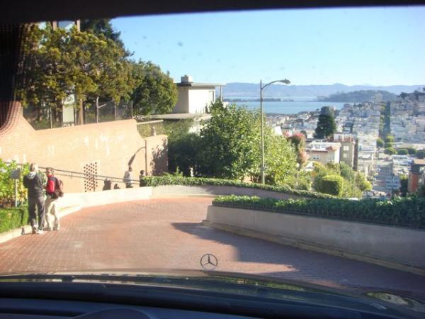 I convinced my friend to take me down the twisted Lombard street in San Francisco, CA. It's not as bad as some make it out to be, although you definitely couldn't take a big rig down this thing.