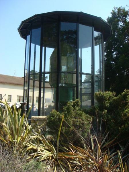 The Piedras Blancas lens has a 99-year home in the town of Cambria, CA, where it will stay until it goes back to the lighthouse. Hopefully. We saw the lens in action as they activated it on Friday afternoon for a few hours.