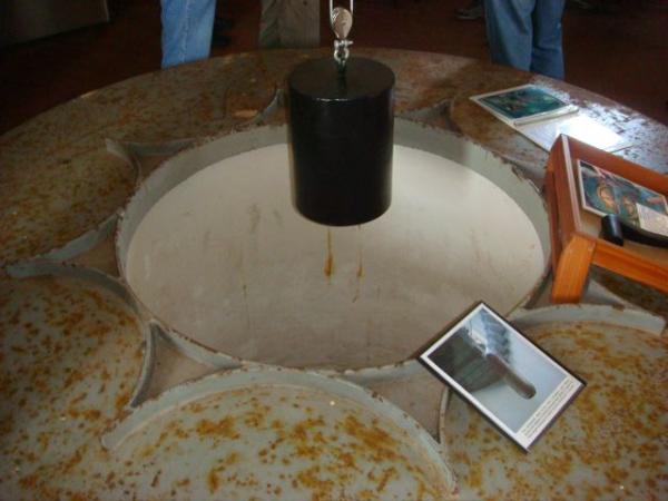 This weight is what kept the Piedras Blancas Lighthouse lens ticking in the olden days. Like a grandfather clock, it slowly pulled itself down while keeping the mechanism of the lens turning. This had to be reset every 2 hours. So yeah, who wants that job?