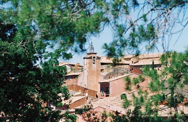 Roussillon - a town built on red stone cliffs and source of what is reputed to be the best red and yellow ochre in the world.